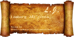 Lemberg Jácinta névjegykártya